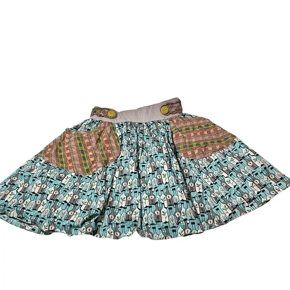 MATILDA JANE You & Me Modern Art Gabby blue grey twirl skirt 12